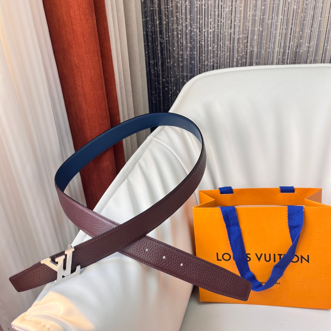 Louis Vuitton Reversible Leather Belt with Palladium Buckle, 3.5cm Width 10 o 1ideh0c7p1h3h8t6din1e90kjq2u
