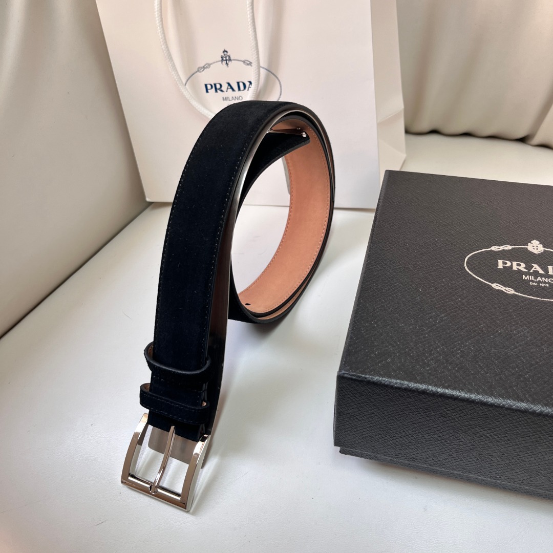 Prada Suede Leather Belt with Enamel Triangle Logo - Unisex Style 6 o 1ie86jemm1p1i1i2s3ht5i1g1mh