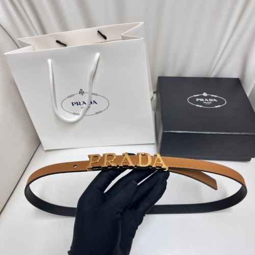 Prada Saffron Leather Belt with Gold-Tone Logo Buckle 1.5cm 1 Prada Saffron Leather Belt with Gold-Tone Logo Buckle 1.5cm