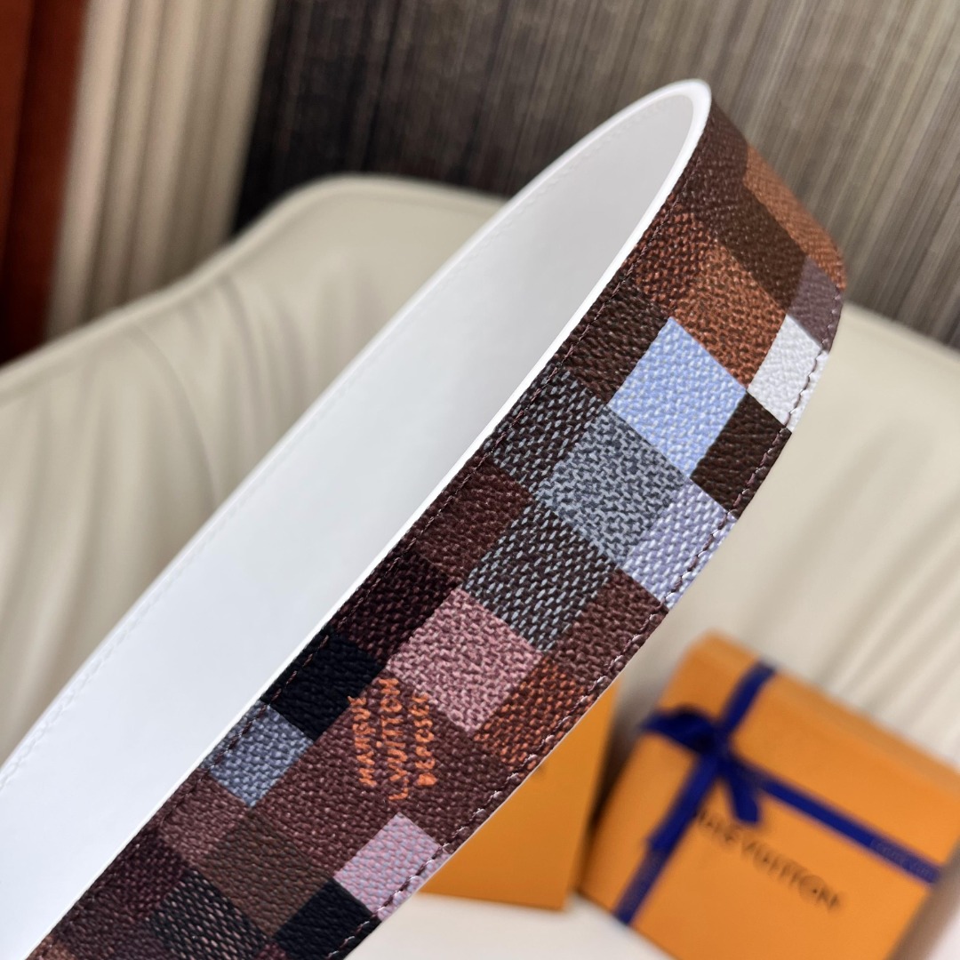 Louis Vuitton Mosaic Pattern Belt, 4cm Width, Calf Leather Reversible 9 o 1ier4p75b28pdi11tjqrlvcou8