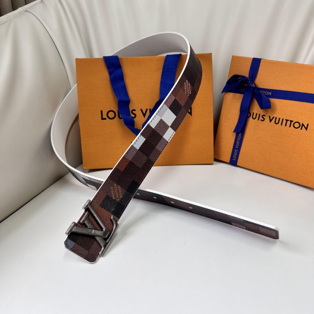 Louis Vuitton Mosaic Pattern Belt | 4cm Width, Reversible, Calf Leather 8 o 1ier4u7du1og41uim1051njd1im51b