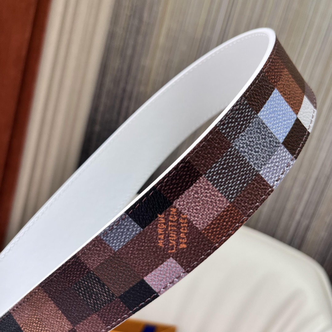 Louis Vuitton Mosaic Pattern Belt | 4cm Width, Reversible, Calf Leather 9 o 1ier4u7dv9a211o914bv19j1v5n1c