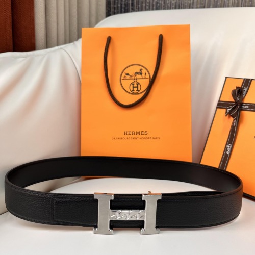 Hermes H Belt 3.8cm, Black Leather Belt with Silver H Buckle for Women and Men 1 Hermes H Belt 3.8cm, Black Leather Belt with Silver H Buckle for Women and Men