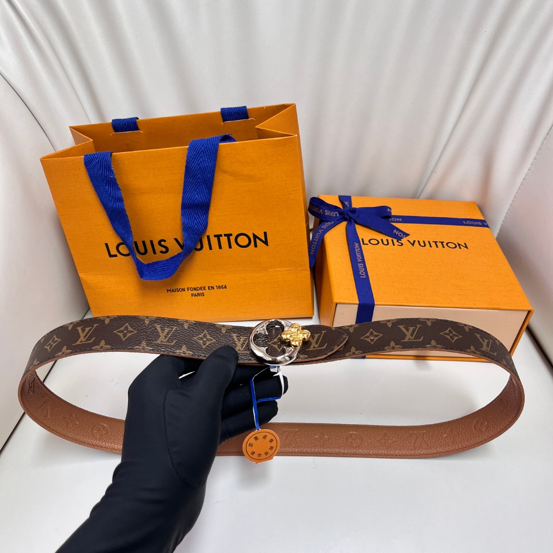 Louis Vuitton Women's Belt, 3cm Width, Canvas and Leather, Flower Buckle 2 o 1ifroq8jk104414fj1ip6go8492o