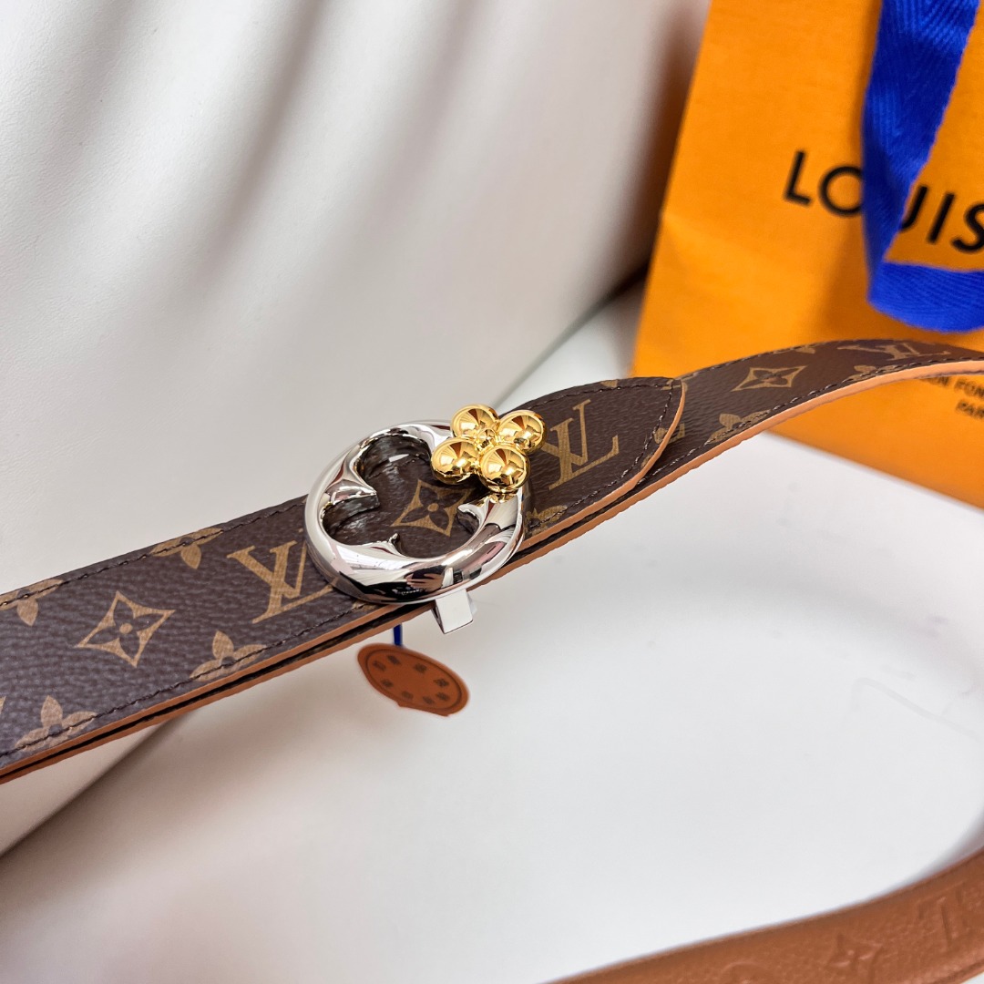 Louis Vuitton Women's Belt, 3cm Width, Canvas and Leather, Flower Buckle 3 o 1ifroq8jk163t8khb1hjr81vos2p