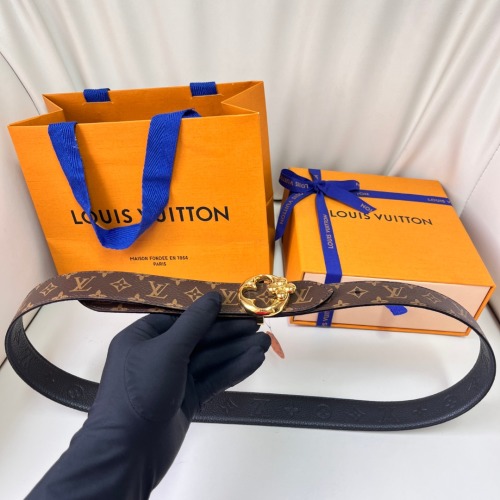 Louis Vuitton Women's Belt - 3cm Width, Canvas and Leather, Floral Buckle