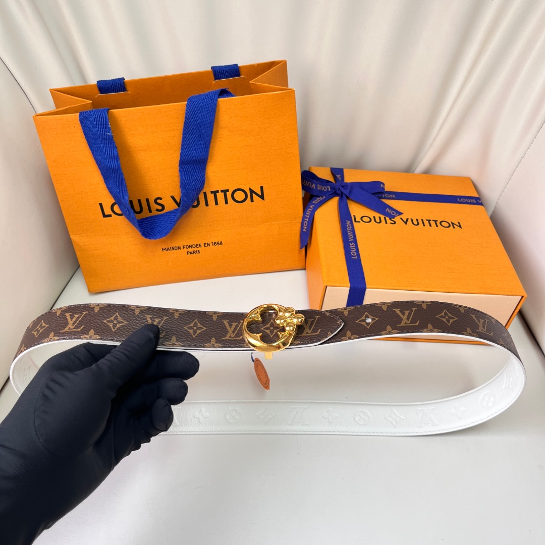 Louis Vuitton Women's Monogram Canvas Belt with Flower Buckle, 3 cm Width 2 o 1ifrp379urn510dm1dic1tr119s3s