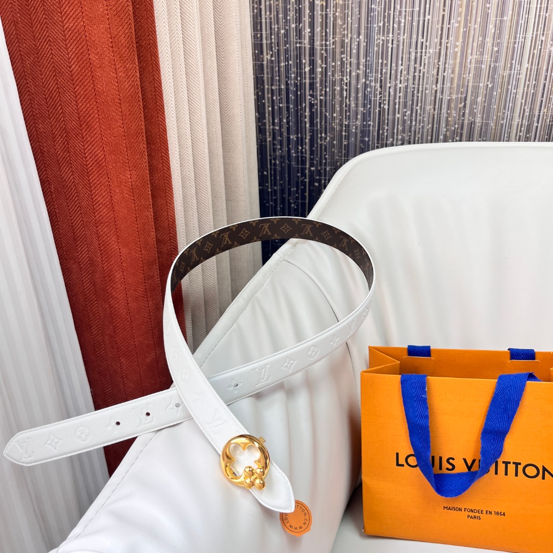 Louis Vuitton Women's Monogram Canvas Belt with Flower Buckle, 3 cm Width 9 o 1ifrp379v1asu6dh179h4vi13m243