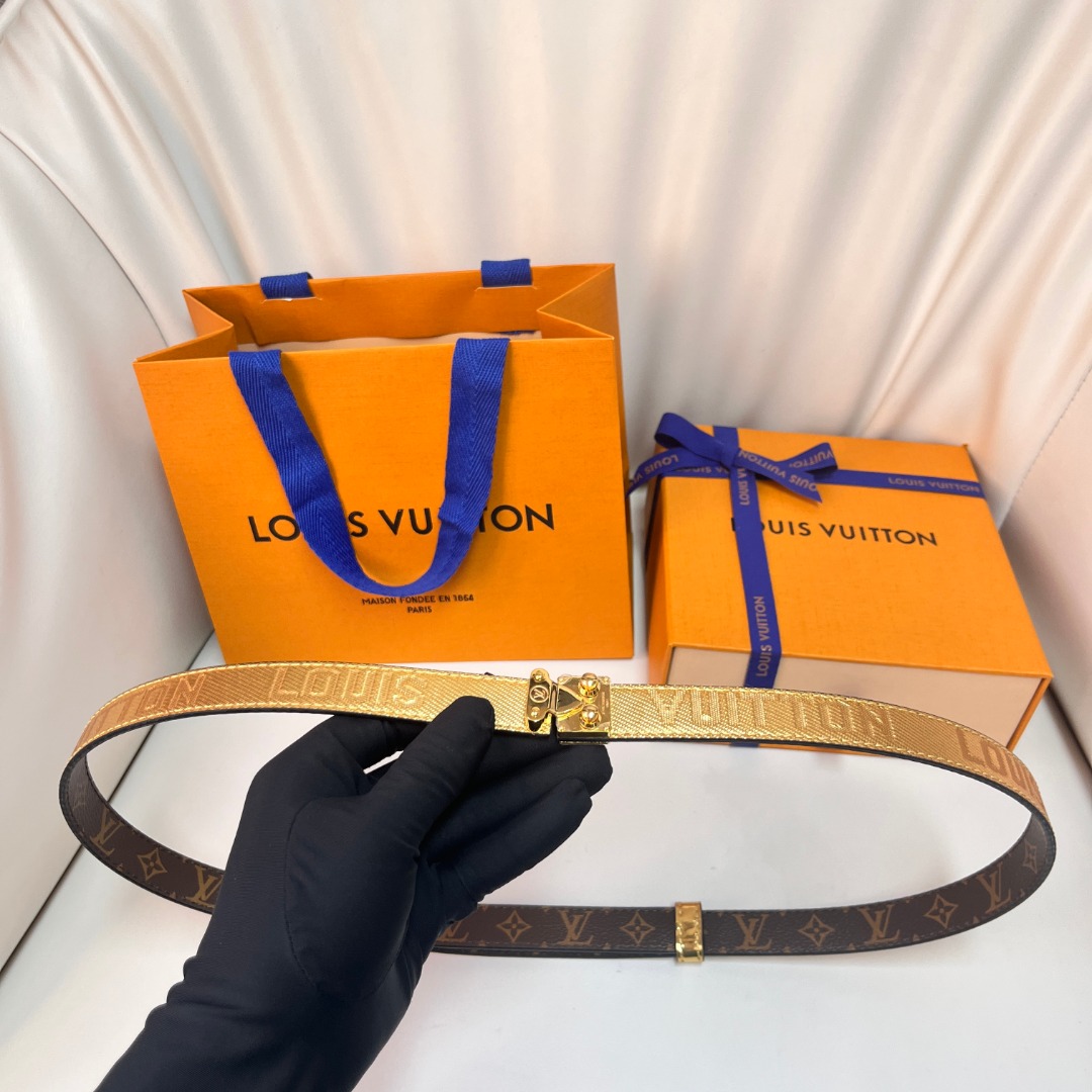 Louis Vuitton Women's Belt with Adjustable Buckle - Gold, 2.0cm Width 2 o 1igb91lv31h741fcka8q1dsk7i95p