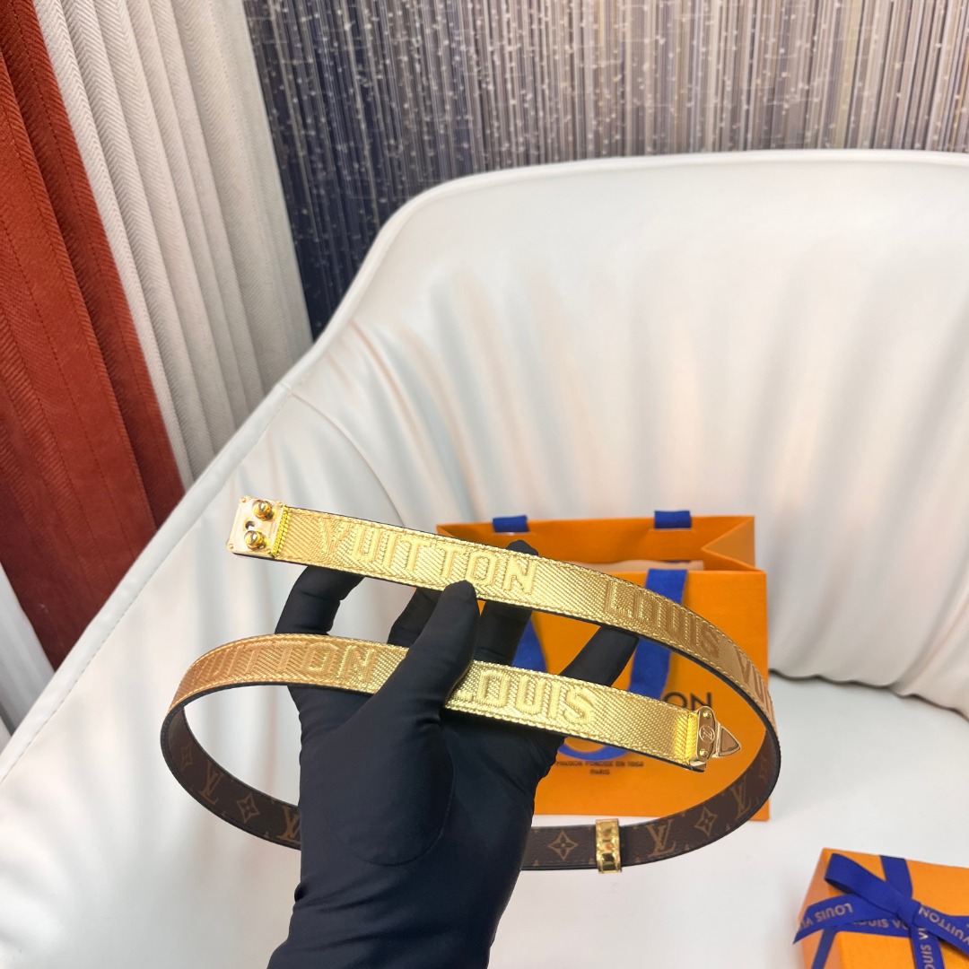 Louis Vuitton Women's Belt with Adjustable Buckle - Gold, 2.0cm Width 7 o 1igb91lv5148f1ppb1s617hqenl5u