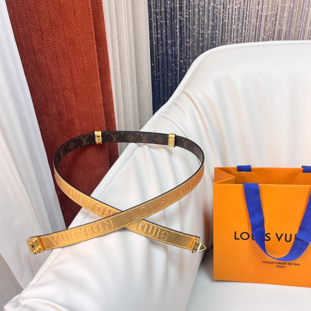 Louis Vuitton Women's Belt with Adjustable Buckle - Gold, 2.0cm Width 9 o 1igb91lv61uv3fjni5k1i6j3b560