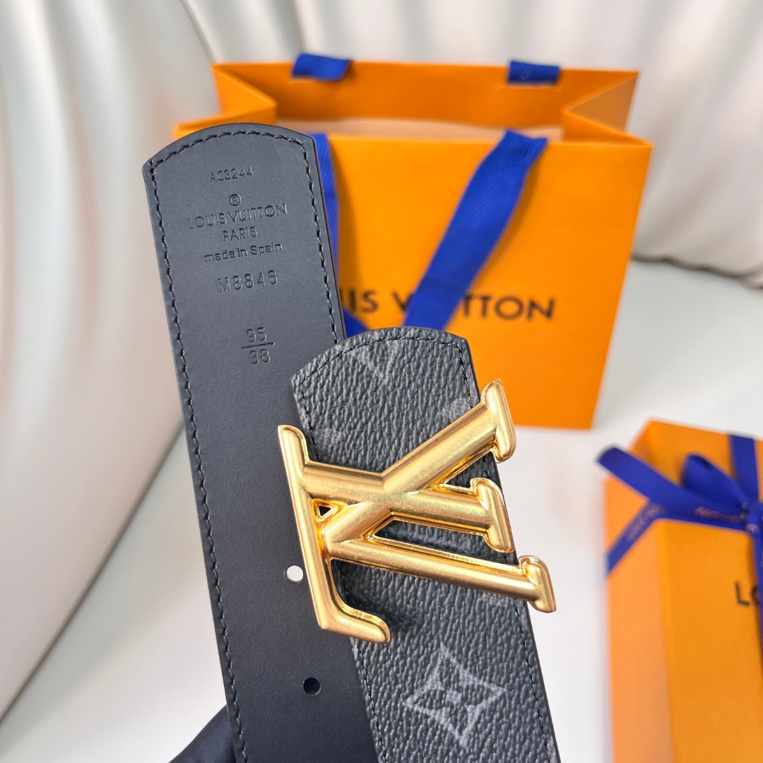 Louis Vuitton Reversible Monogram Canvas Belt with Gold Buckle, 4.0cm 7 o 1ih2e4j827291np31dhgbehfpf39