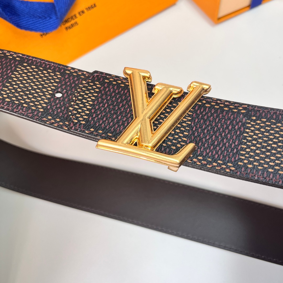 Louis Vuitton Reversible Belt with Gold Buckle - Width: 4.0cm 3 o 1ih2eb08l7neu3g18qsd7ur6m4a