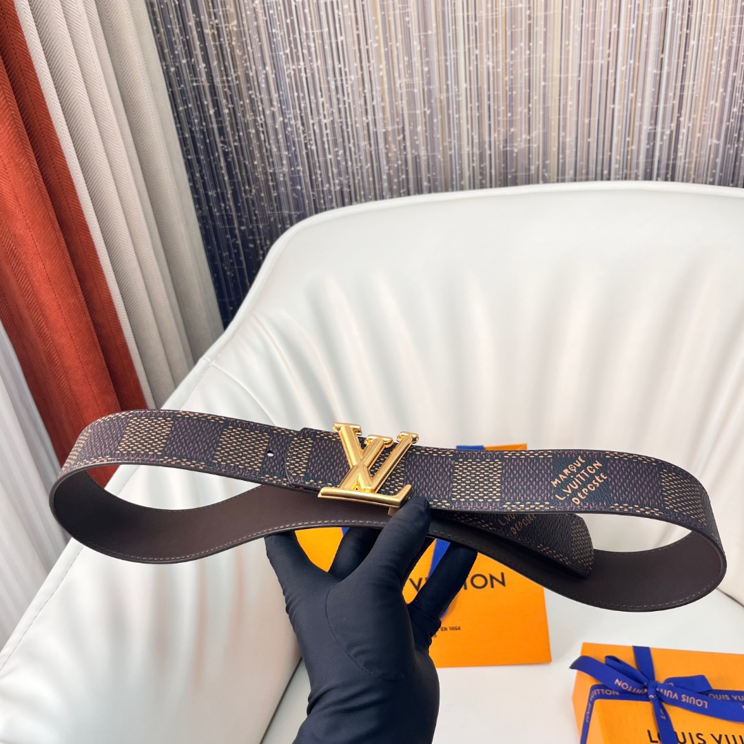 Louis Vuitton Reversible Belt with Gold Buckle - Width: 4.0cm 8 o 1ih2eb08m1mmq16qa12sj14ia1flf4f
