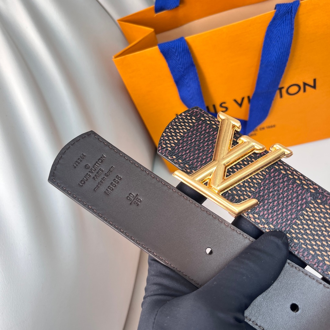 Louis Vuitton Reversible Belt with Gold Buckle - Width: 4.0cm 9 o 1ih2eb08mlm21nm7126s1l9k1qto4g