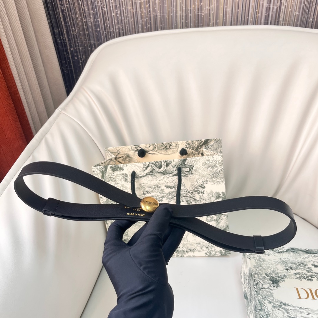 Dior Women's 1.5cm Black Leather Belt with Gold-Tone Buckle 6 o 1ihmv4fc2ttb1cpa1vmfp6s156b5