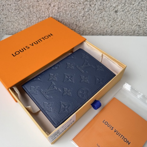 Louis Vuitton Blue Monogram Shadow Leather Passport Holder M14792 1 Louis Vuitton Blue Monogram Shadow Leather Passport Holder M14792