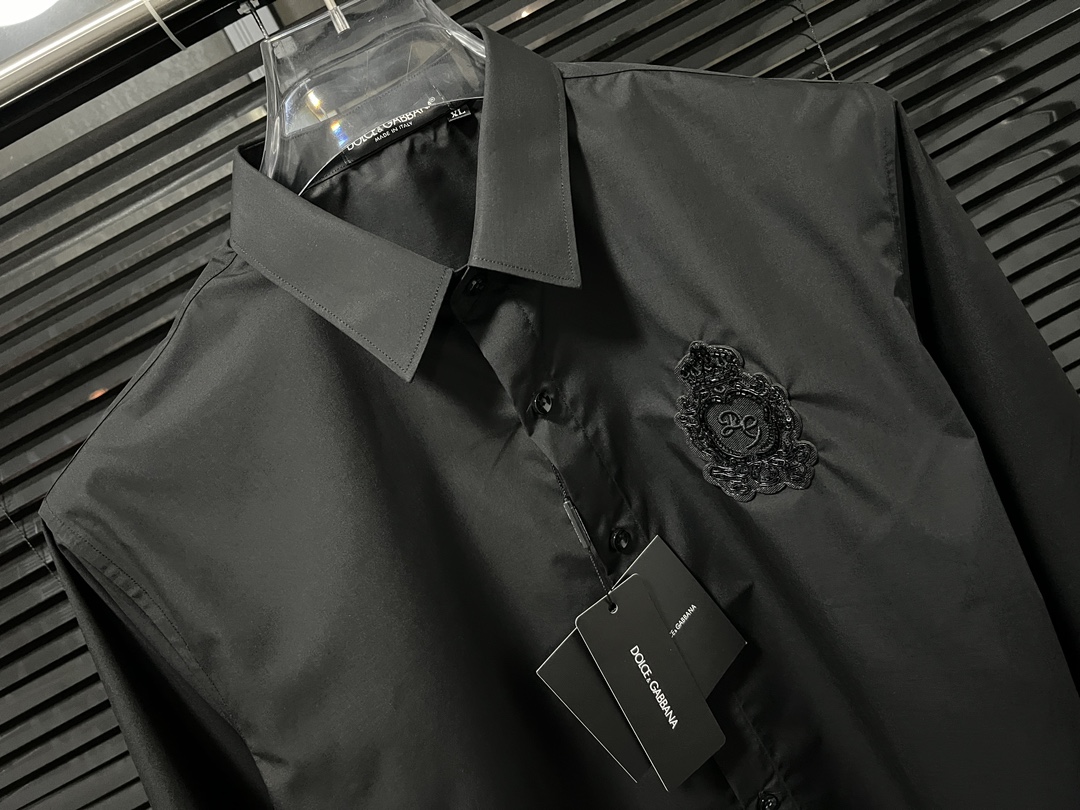 💰380 DW THE DG KINGS CROWN ORDER LETTER EMBROIDERY, HIGH-QUALITY LONG-SLEEVE SHIRT, MALE AND FEMALE. - 图片 2