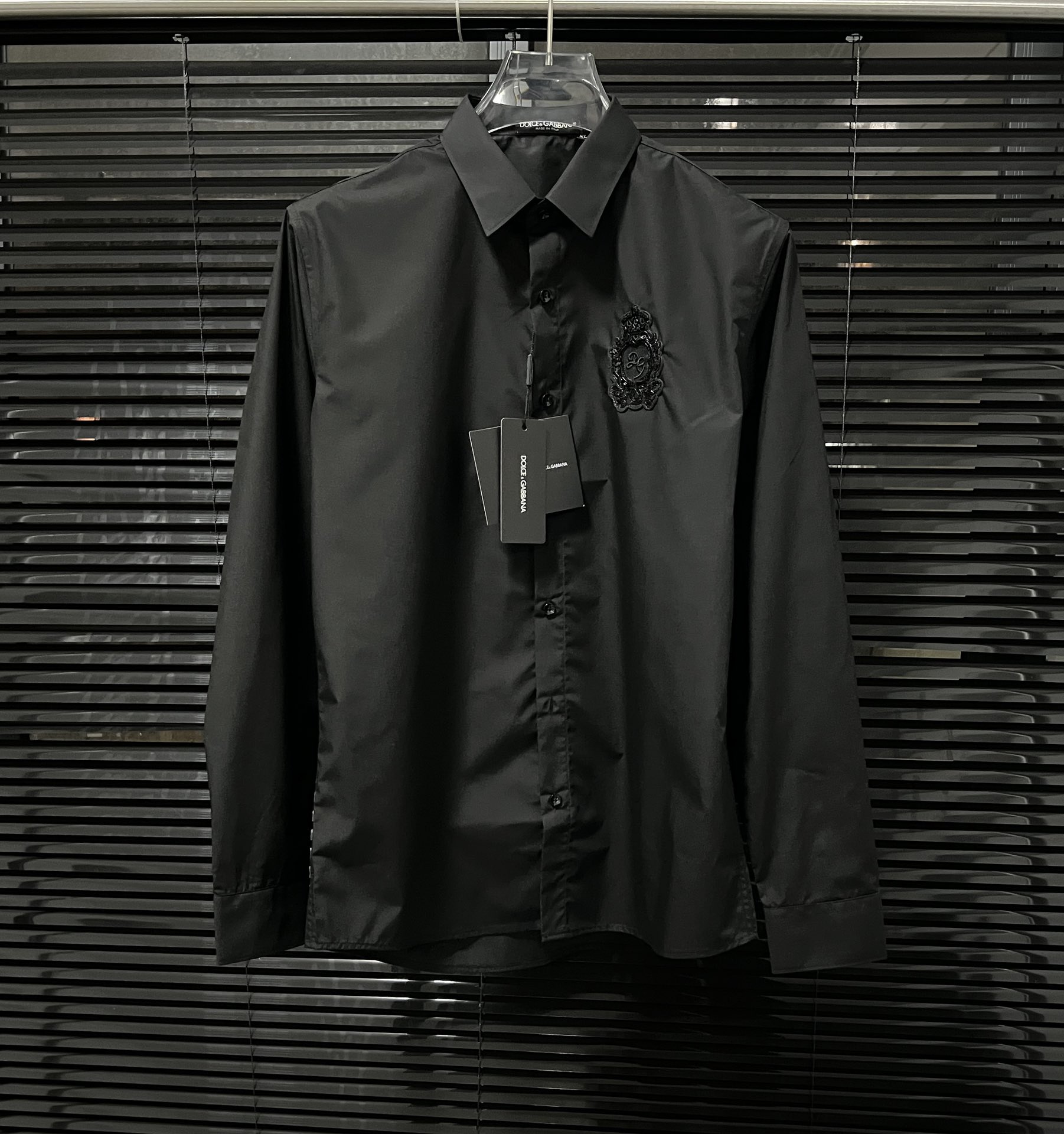 💰380 DW THE DG KINGS CROWN ORDER LETTER EMBROIDERY, HIGH-QUALITY LONG-SLEEVE SHIRT, MALE AND FEMALE. - 图片 1