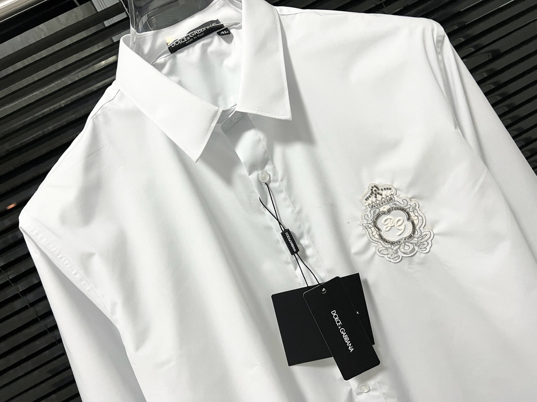 💰380 DW THE DG KINGS CROWN ORDER LETTER EMBROIDERY, HIGH-QUALITY LONG-SLEEVE SHIRT, MALE AND FEMALE. - 图片 2