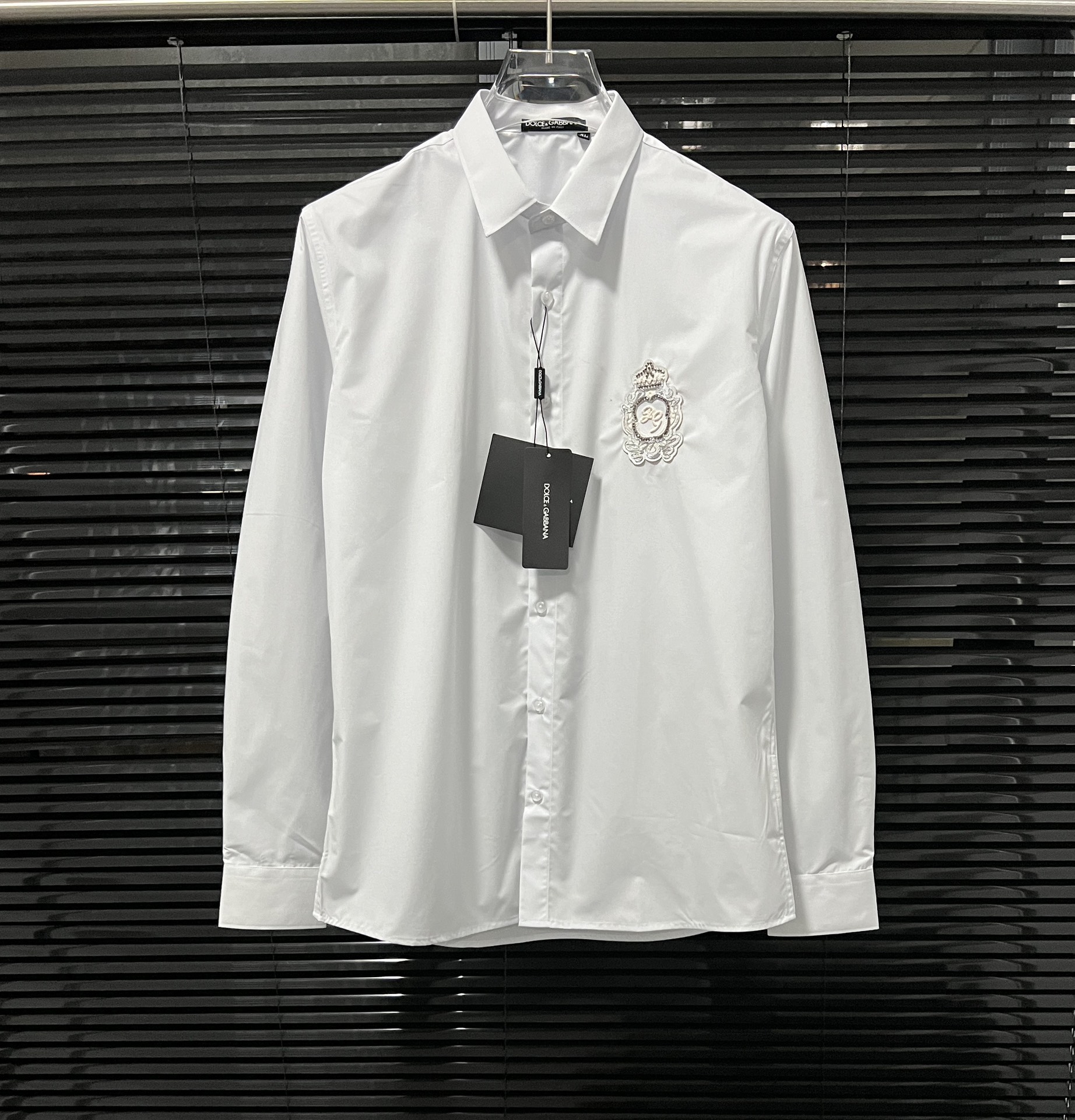 💰380 DW THE DG KINGS CROWN ORDER LETTER EMBROIDERY, HIGH-QUALITY LONG-SLEEVE SHIRT, MALE AND FEMALE. - 图片 1