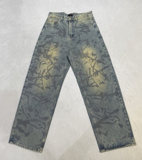 Balenciagaa Distressed Graffiti Wide Leg Jeans - Unisex, Sizes 28-34 15 Balenciagaa Distressed Graffiti Wide Leg Jeans - Unisex, Sizes 28-34