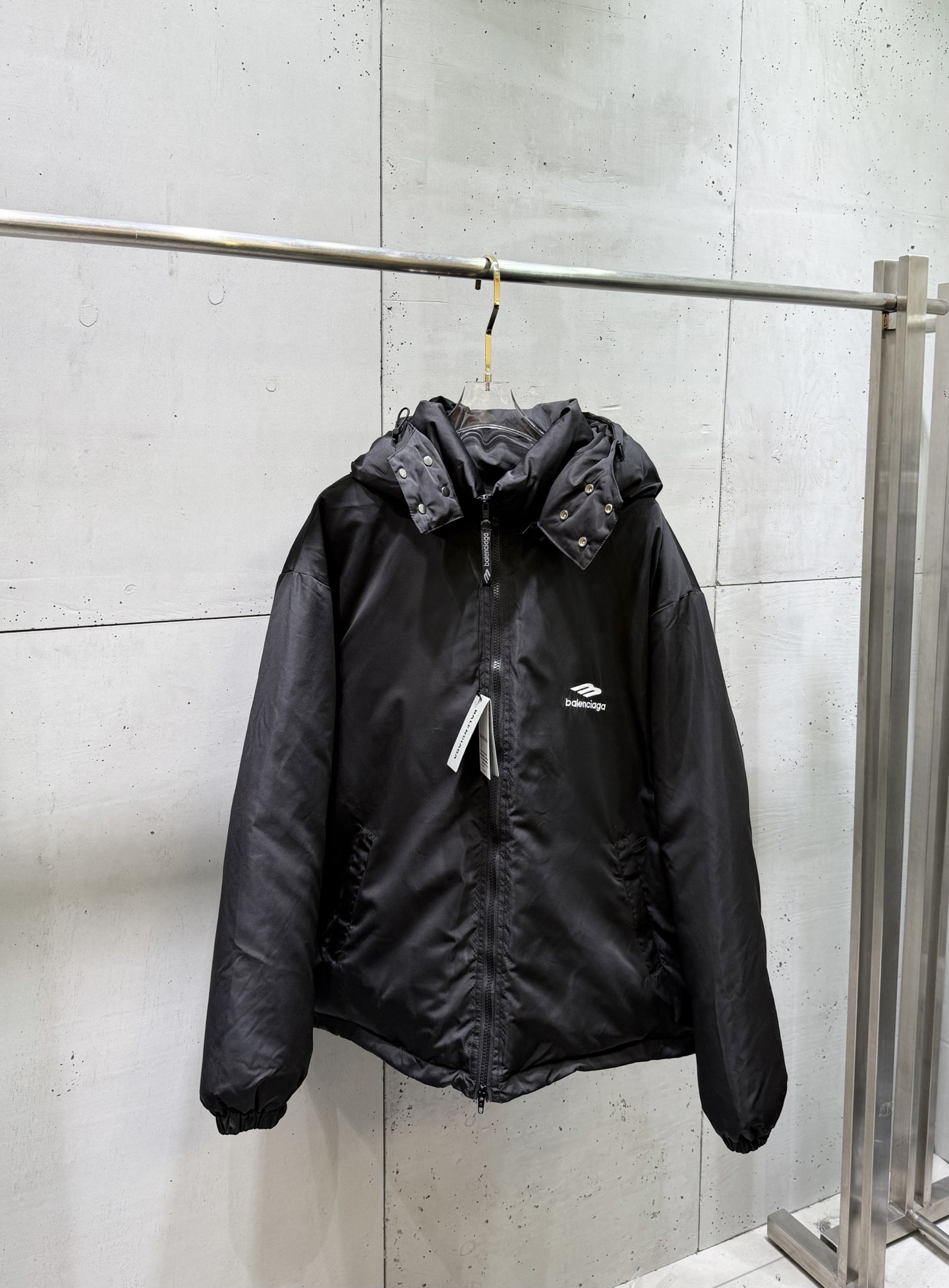 P455 Balenciaga versión alta colección de esquí chaqueta con capucha y cremallera con letras 3B y M bordadas y logo SKI…