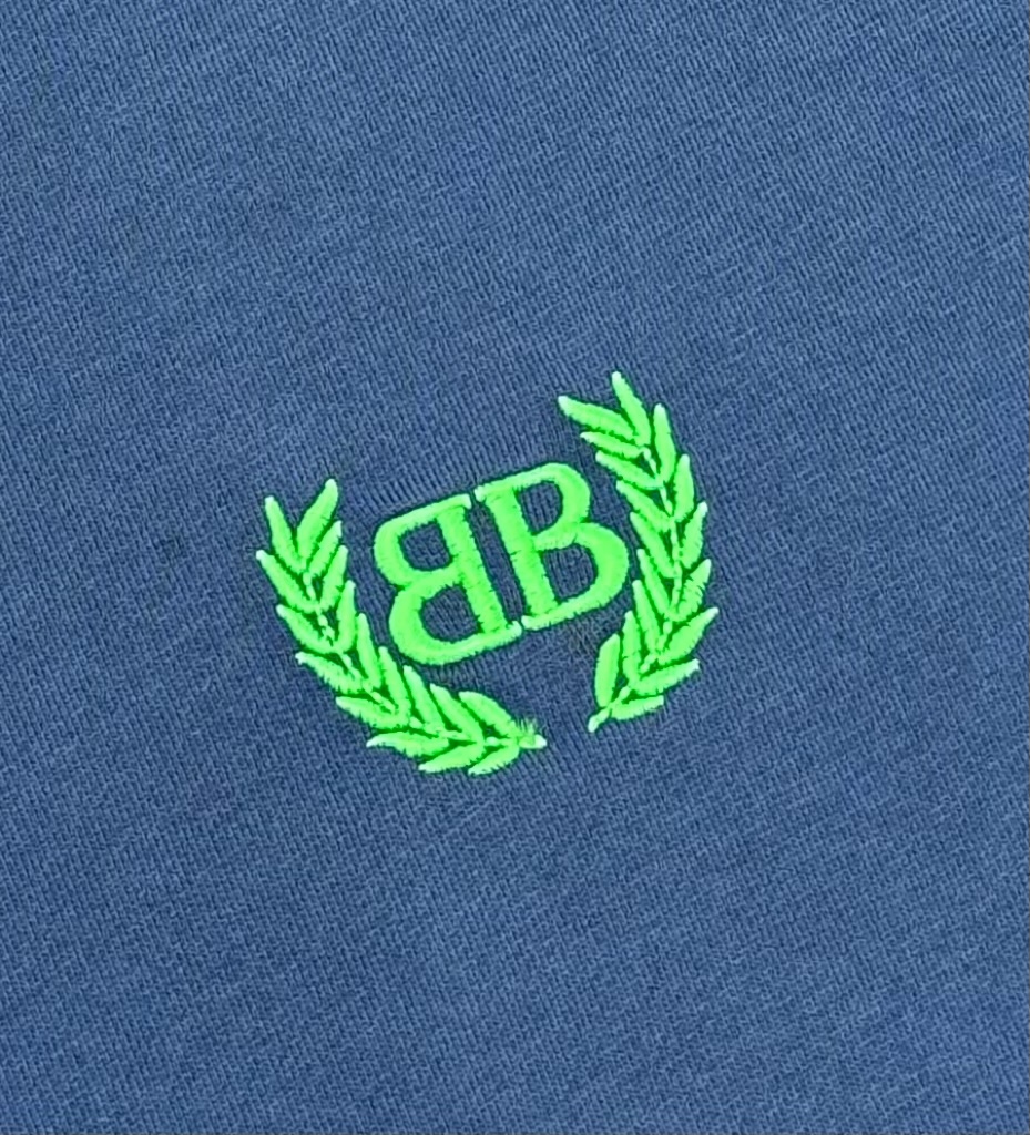 Balenciaga BLCG 巴黎世家 BB字母麦穗刺绣短袖蓝色