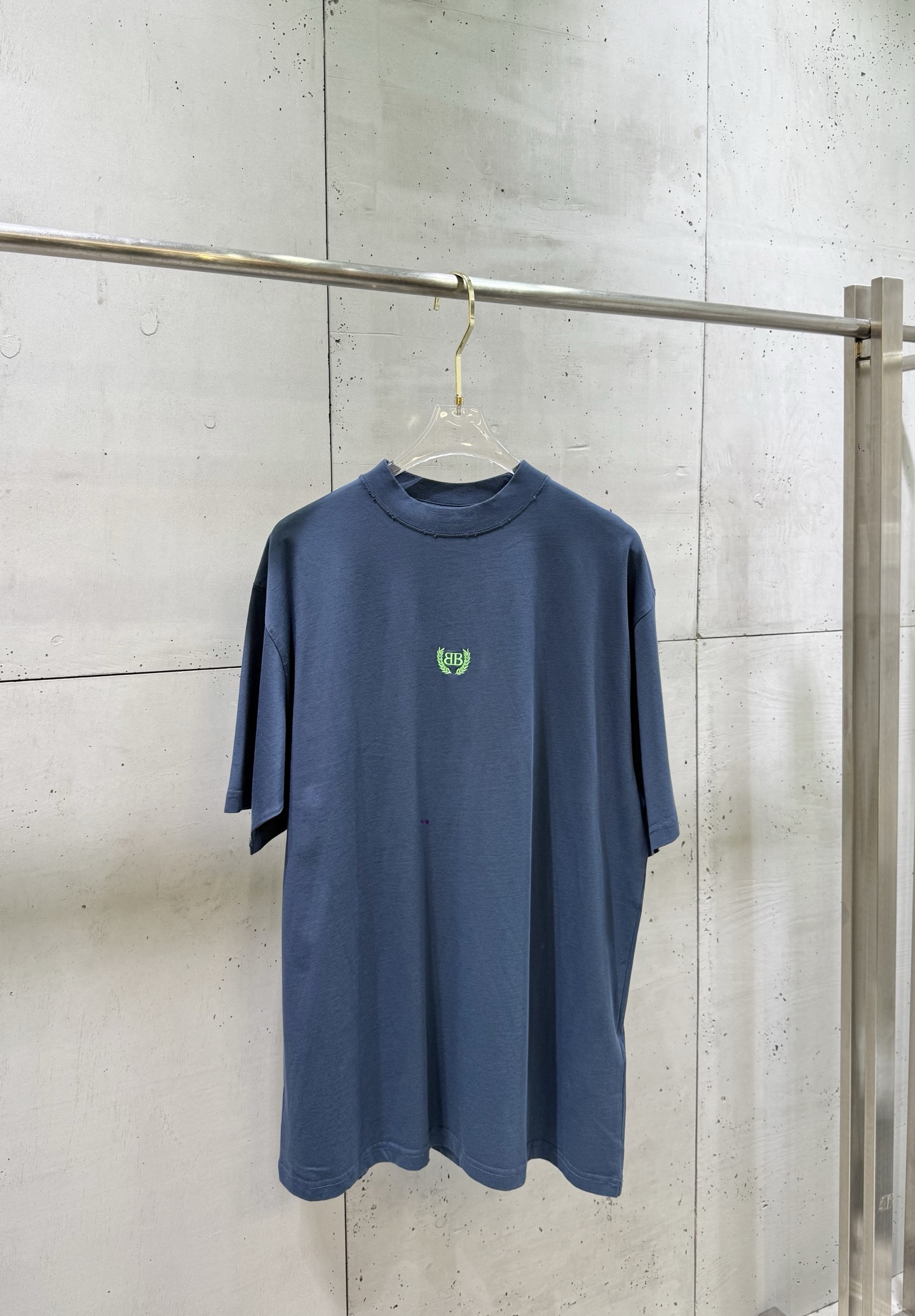 Balenciaga BLCG 巴黎世家 BB字母麦穗刺绣短袖蓝色