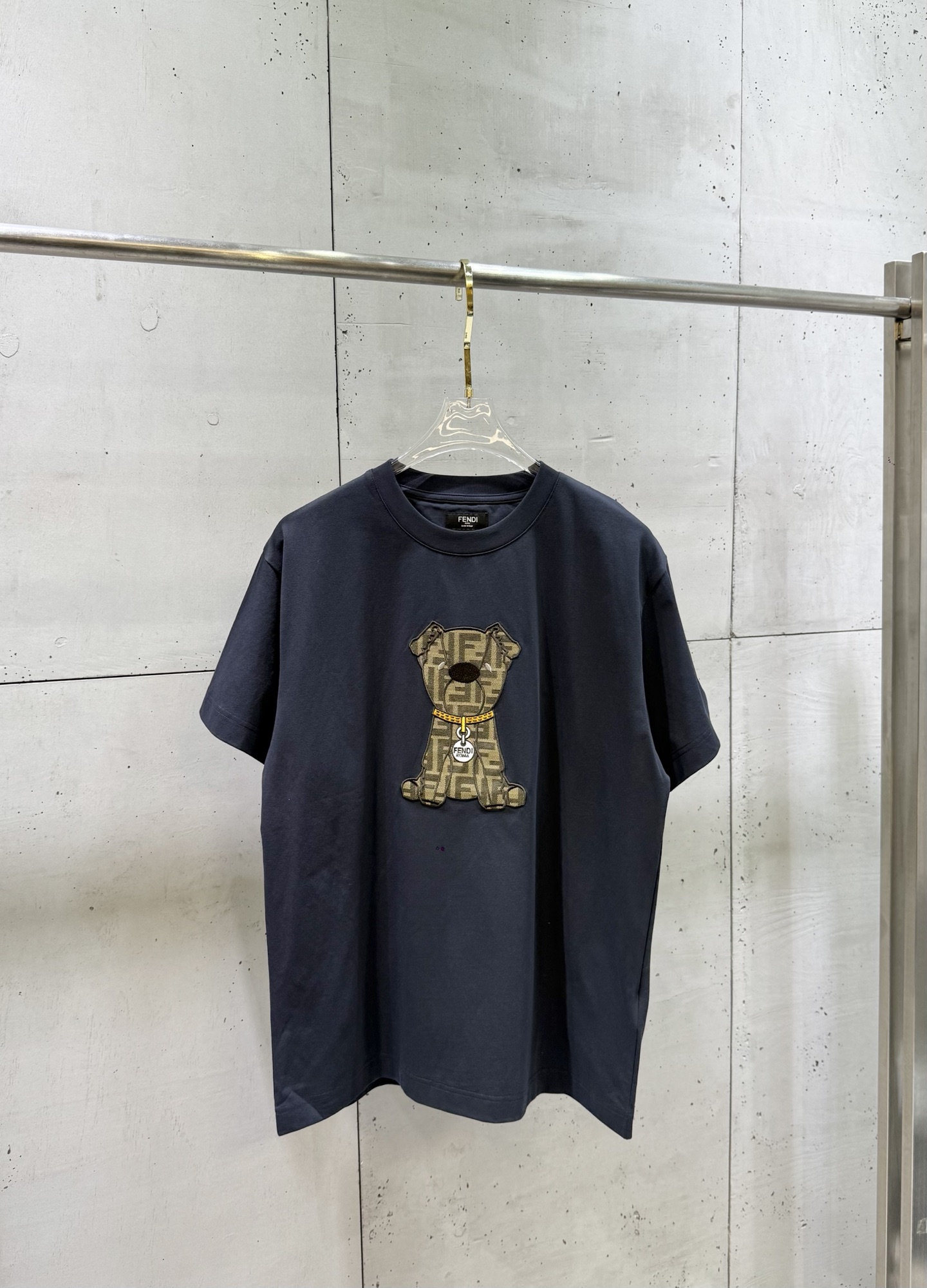 Fendi FENDI芬迪小狗图案刺绣短袖T恤