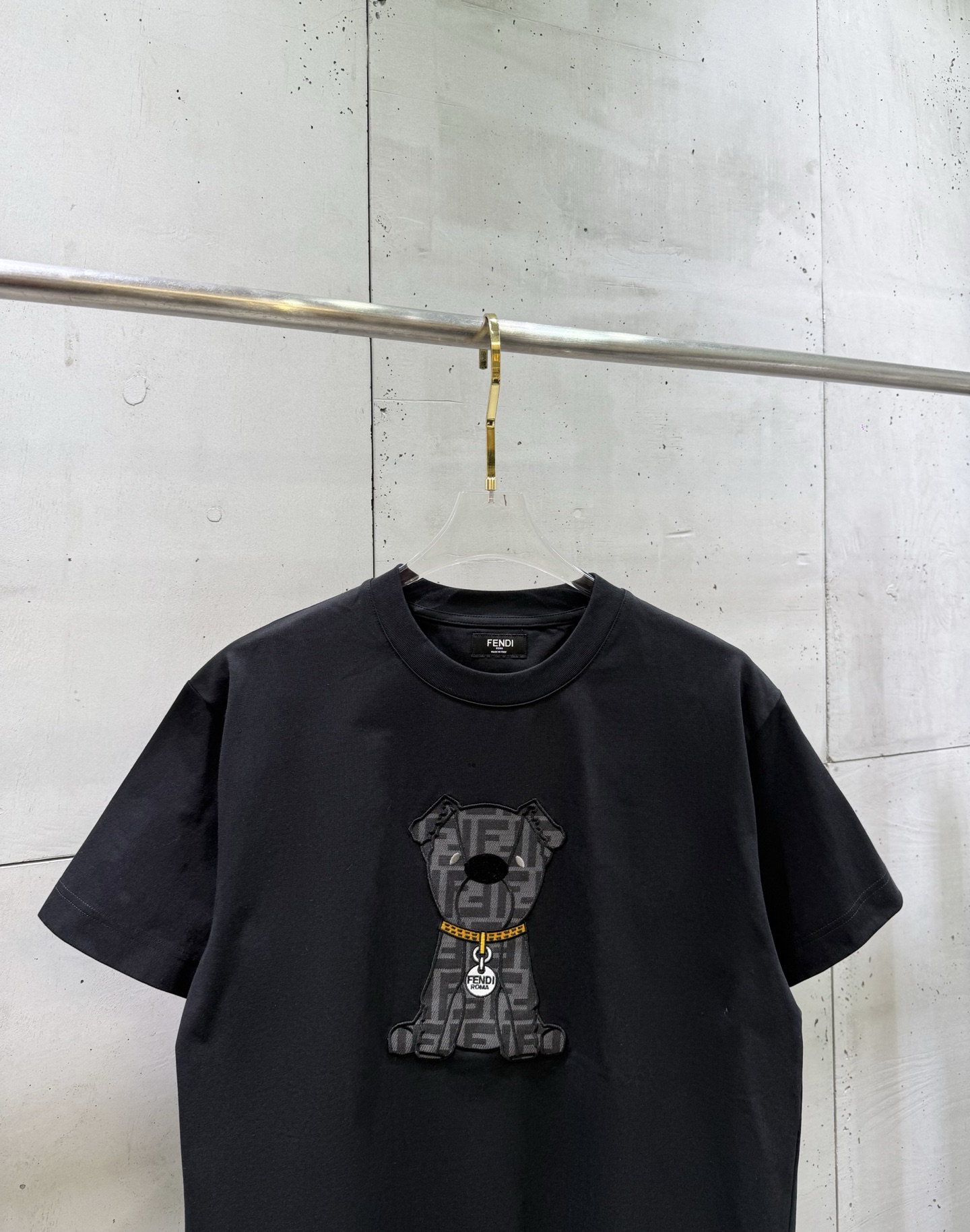 Fendi FENDI芬迪小狗图案刺绣短袖T恤