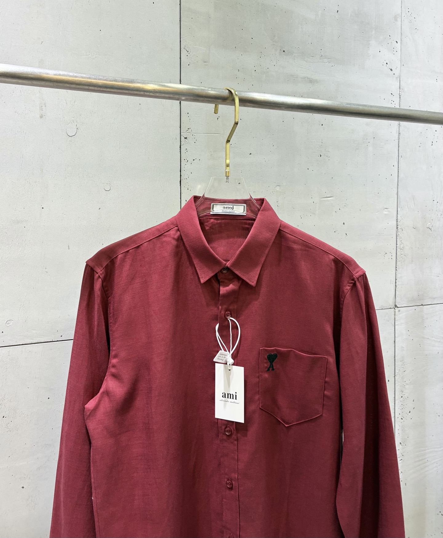 Ami Paris Ami 26春夏新款 胸口袋字母刺绣爱心拼接