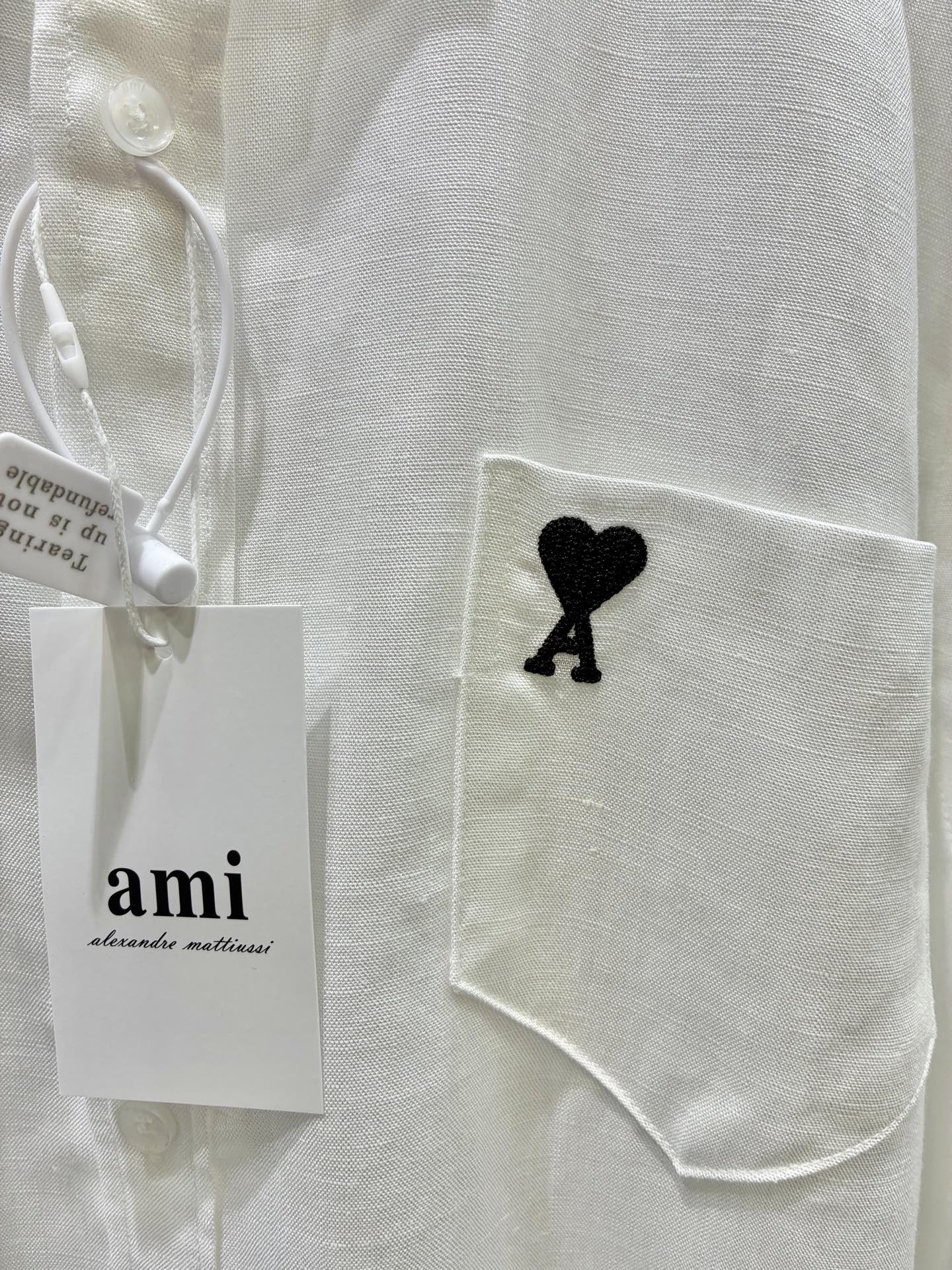 Ami Paris Ami 26春夏新款 胸口袋字母刺绣爱心拼接