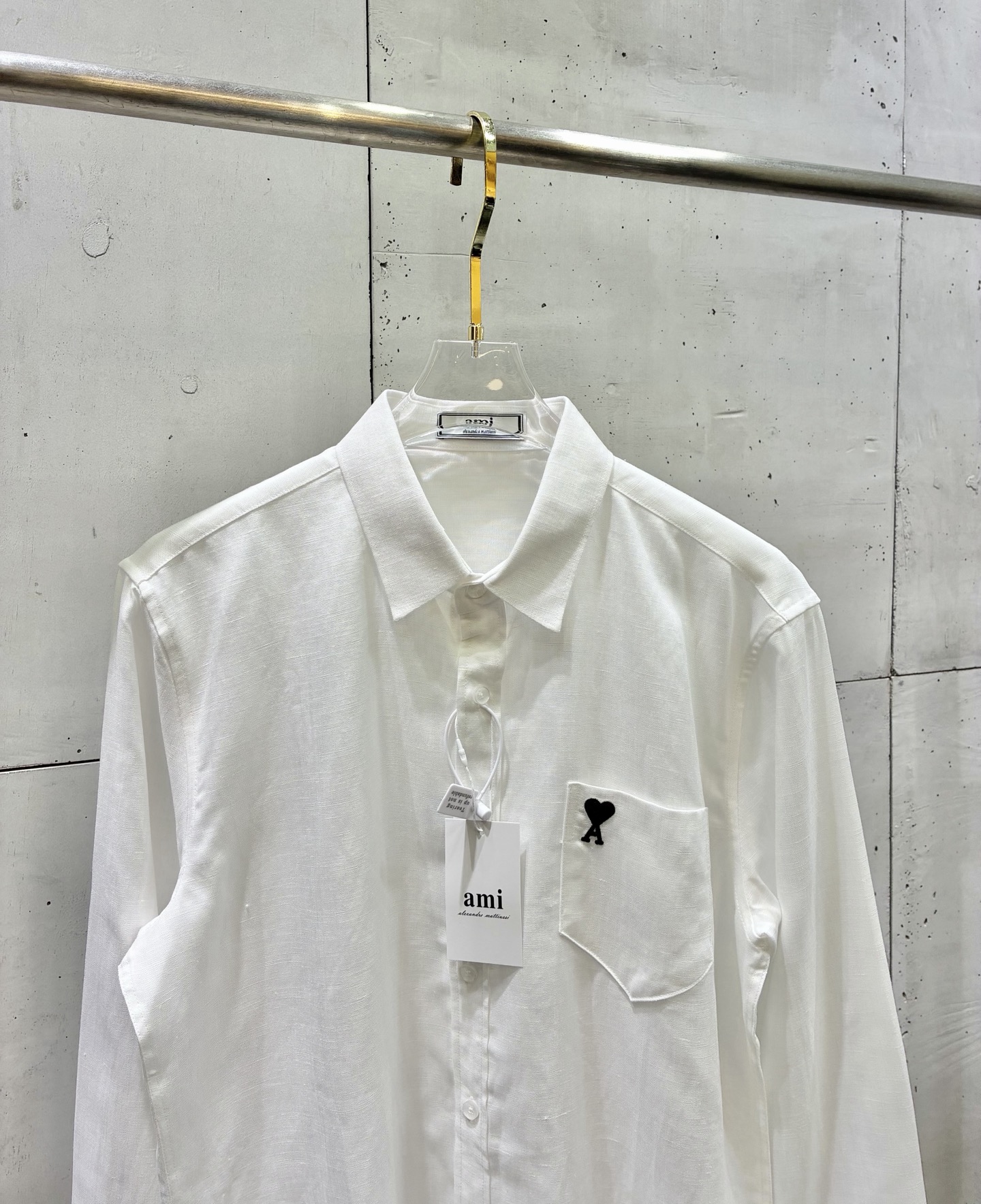 Ami Paris Ami 26春夏新款 胸口袋字母刺绣爱心拼接