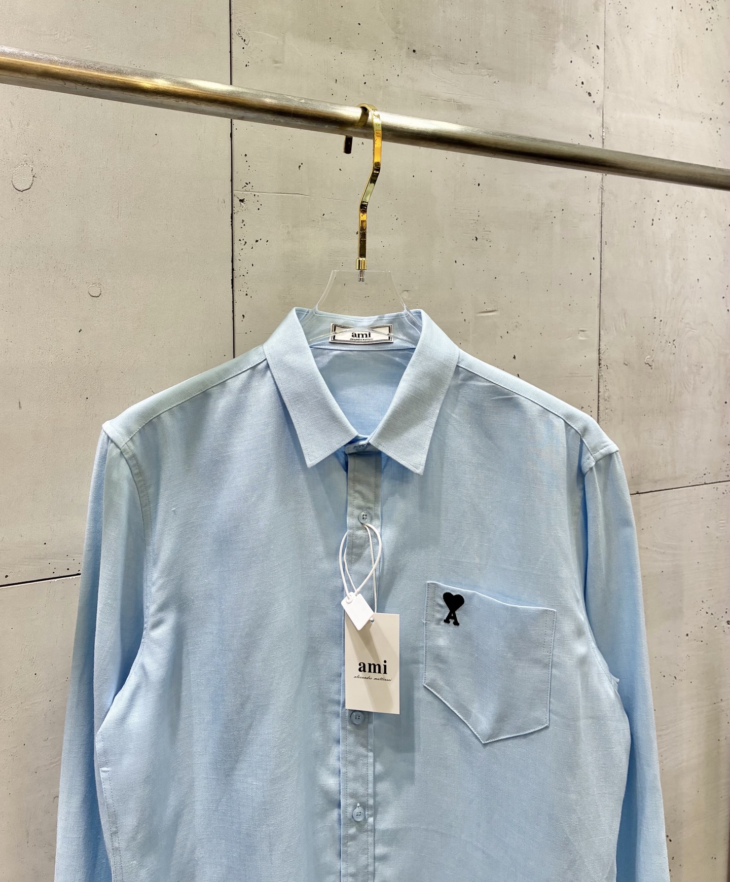 Ami Paris Ami 26春夏新款 胸口袋字母刺绣爱心拼接