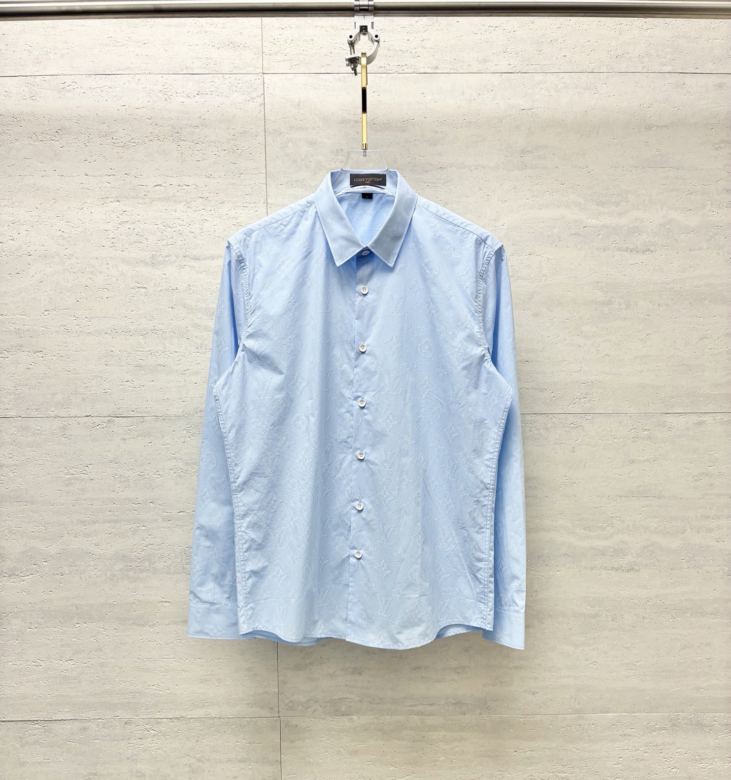 P160 1v Louis 26 nueva colección de principios de otoño, camisa de manga larga de alta calidad con estampado de monogra…