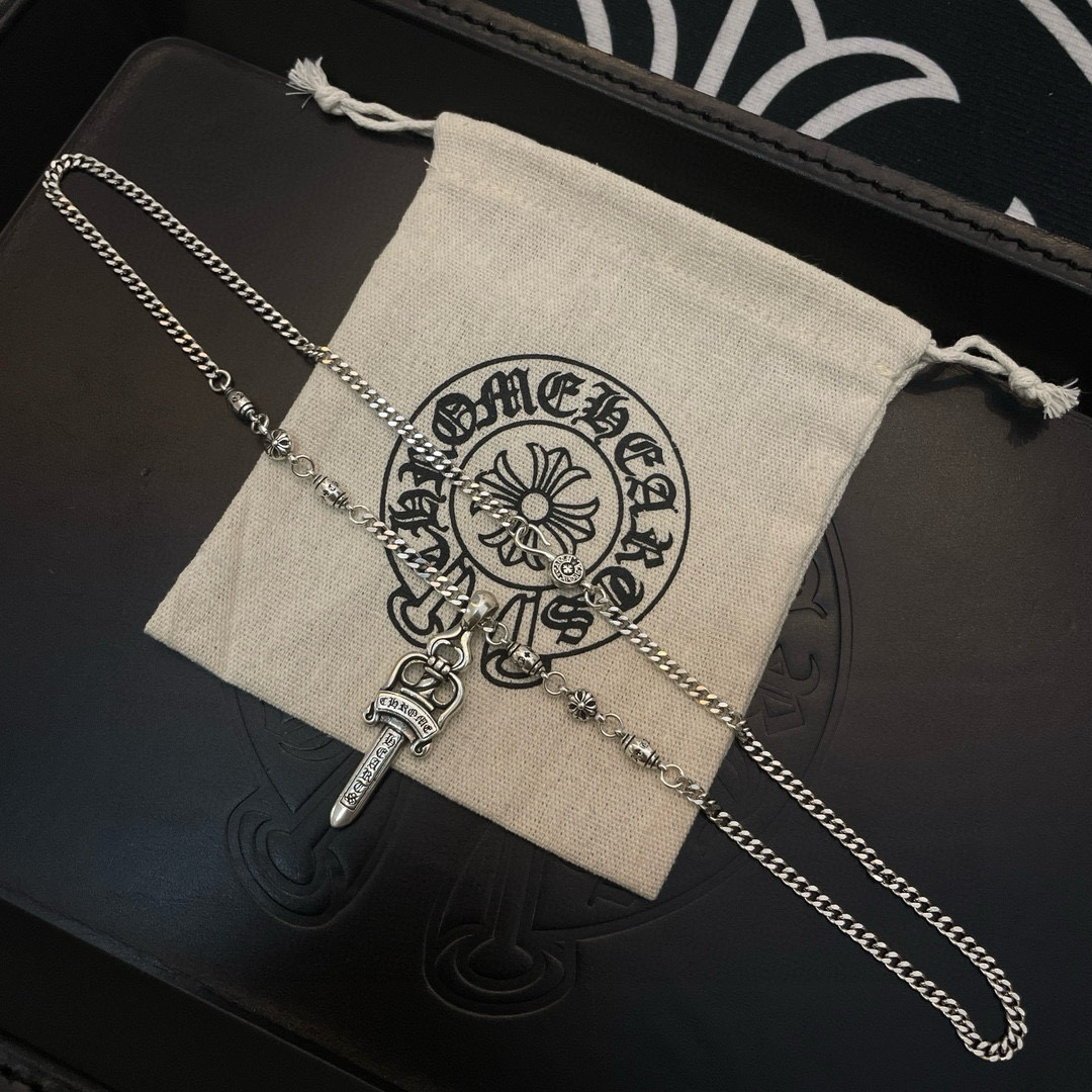 Chrome Hearts Style Sterling Silver Sword Pendant Necklace - Vintage Design 8 i1750174198293 1221 0 6