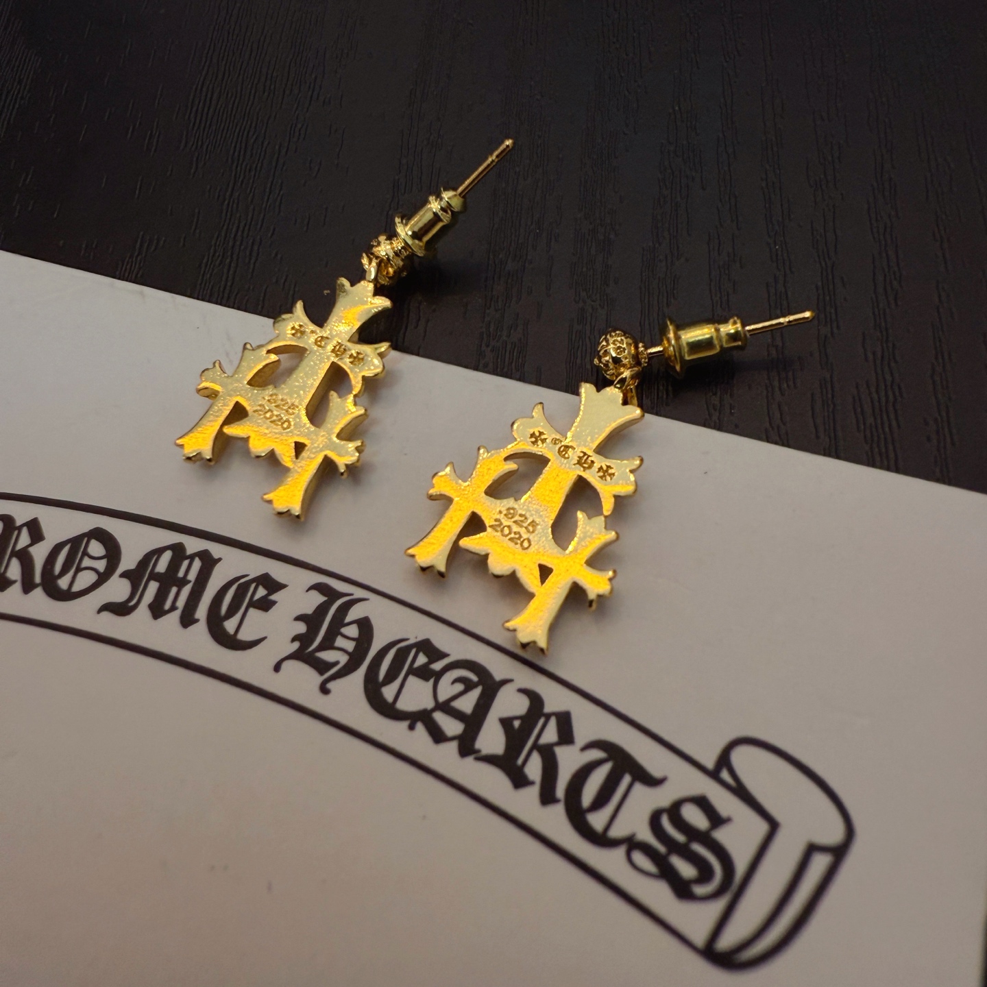  新款  【专柜品质】Chrome Hearts ❤️  克罗心三十十字架镶钻耳钉   进口电镀工艺 精