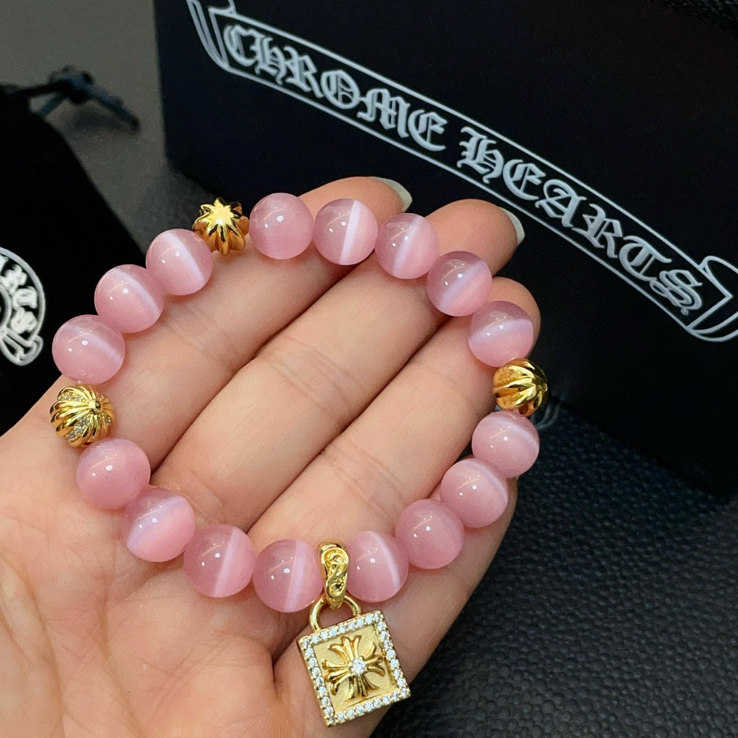 批 新款【专柜品质】Chrome Hearts克罗心 经典复古多元素猫眼石手串手链 ，快手/ins/小红