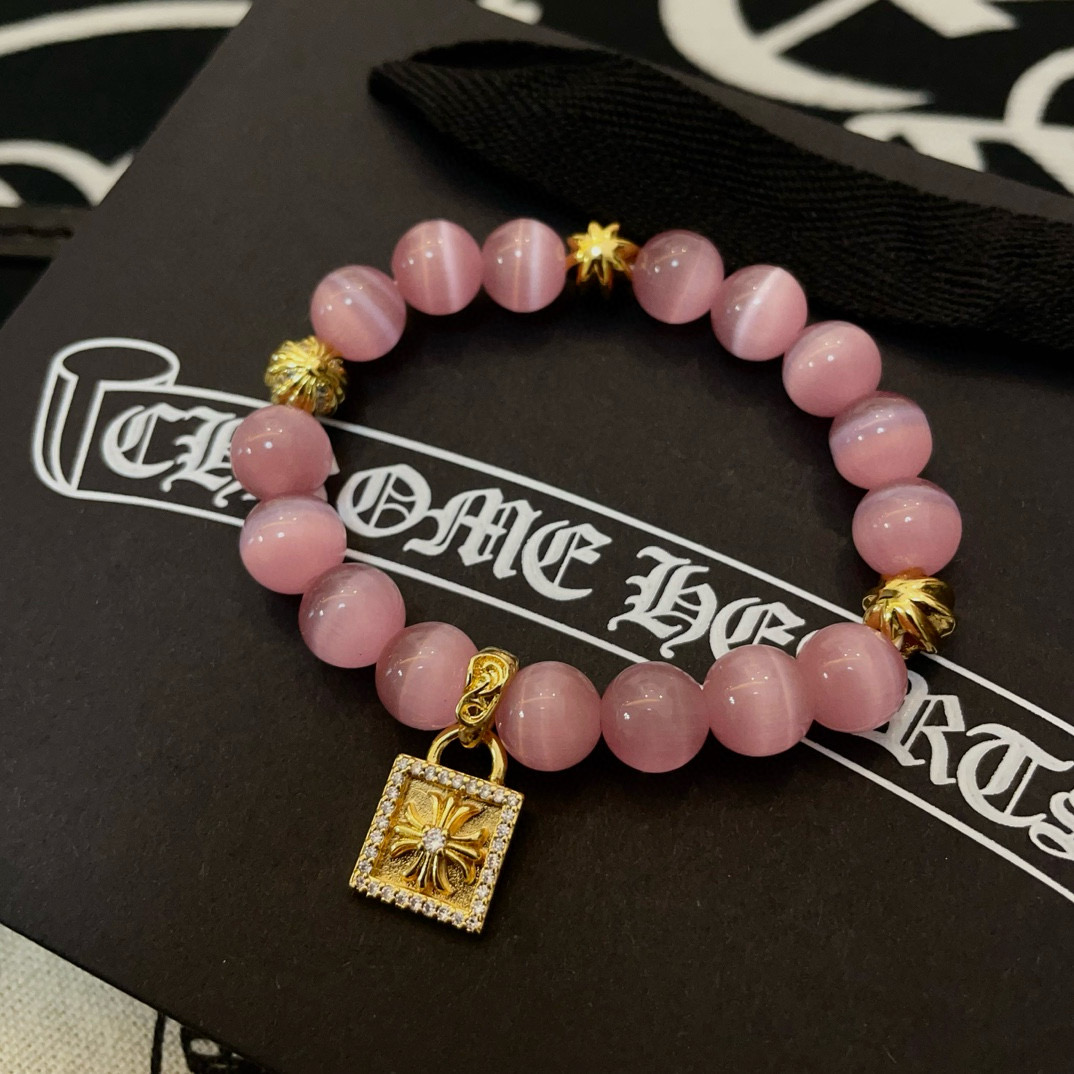 批 新款【专柜品质】Chrome Hearts克罗心 经典复古多元素猫眼石手串手链 ，快手/ins/小红