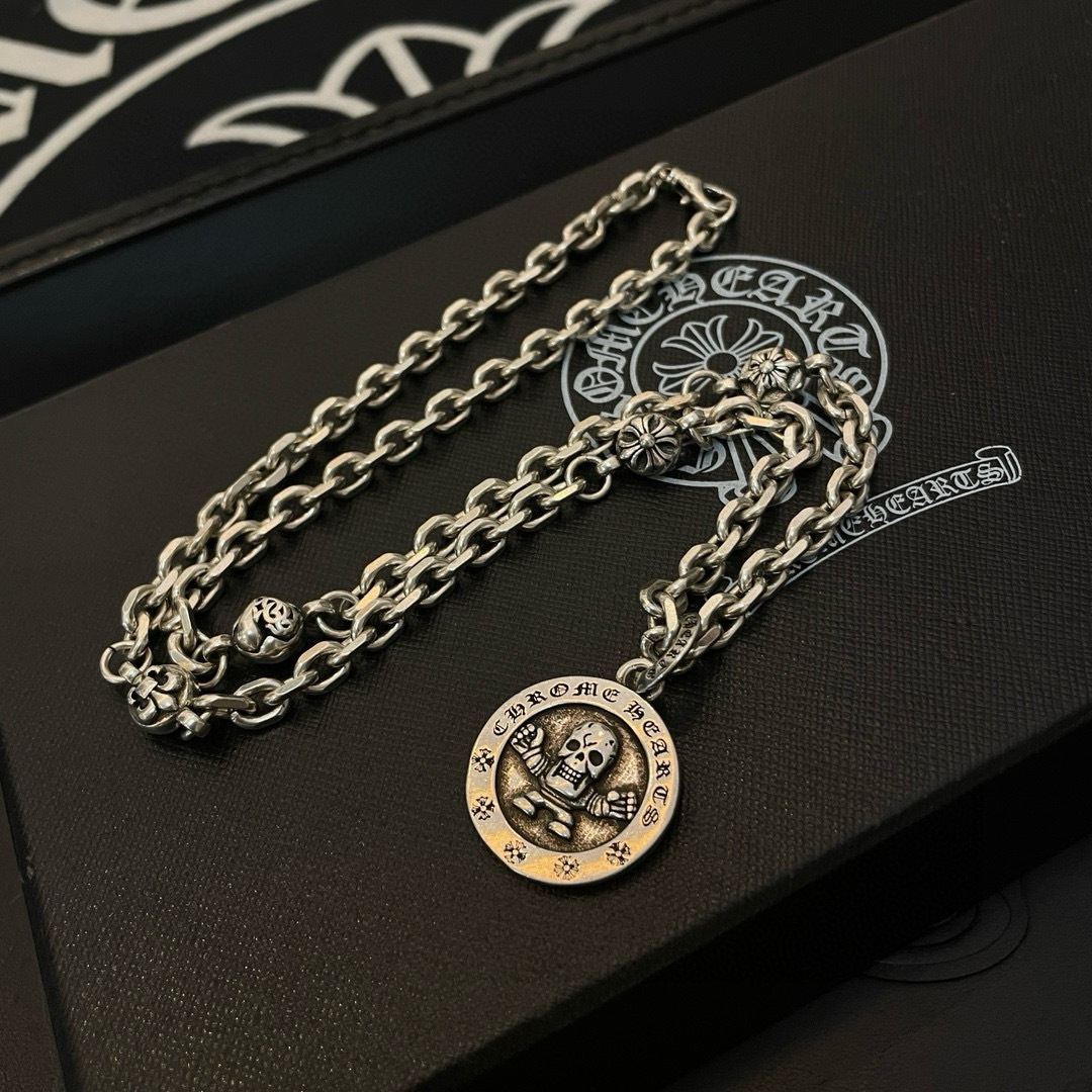 批 抖音/快手/ins/小红书/直播热门 ，新款【专柜品质】Chrome Hearts克罗心十字花球项链
