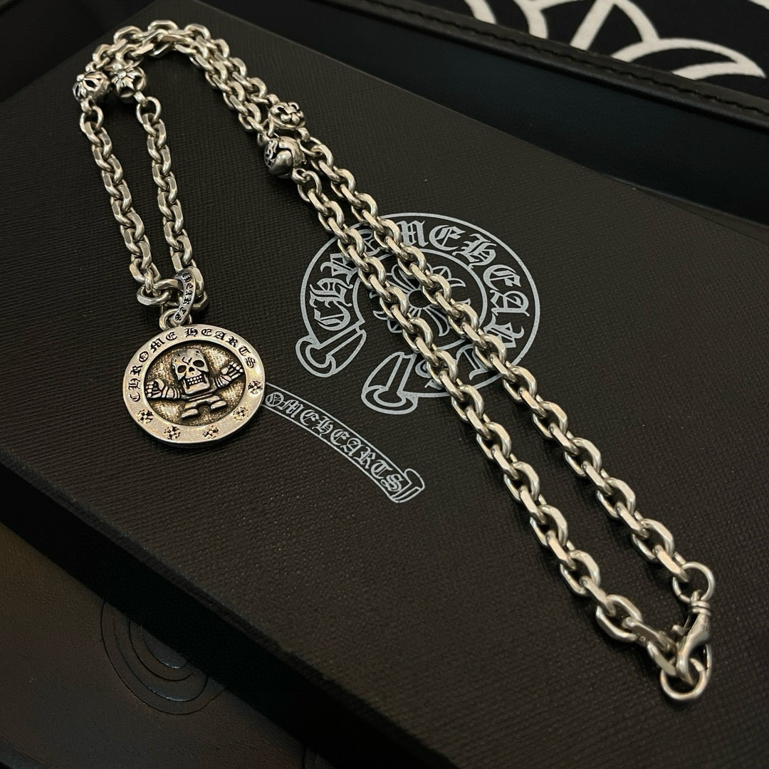 批 抖音/快手/ins/小红书/直播热门 ，新款【专柜品质】Chrome Hearts克罗心十字花球项链