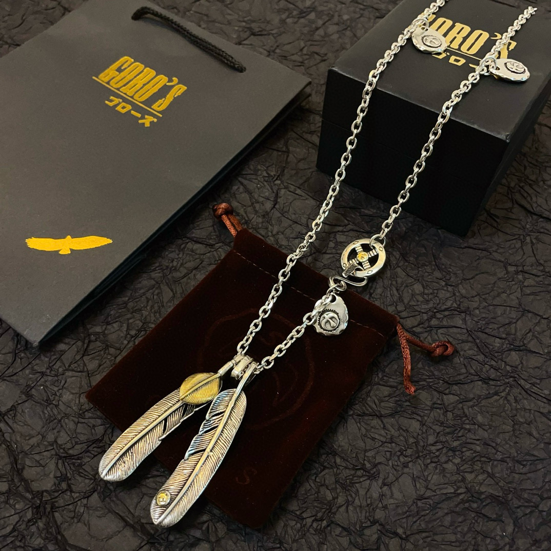 批   【新品上架】Goro’s高桥吾郎羽毛吊坠，高桥经典项链，顶级版本，认准独家拍摄，主攻高端市场 ，
