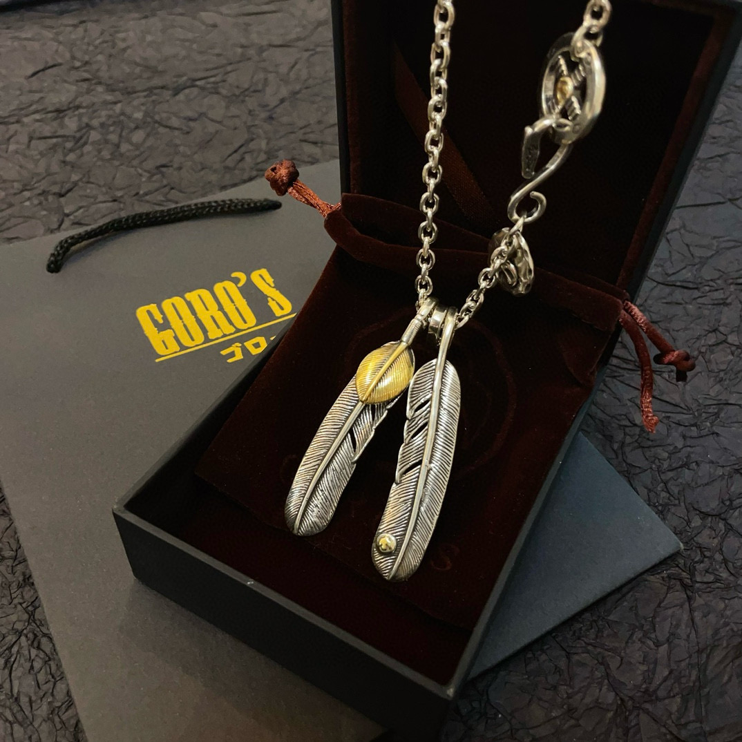 批   【新品上架】Goro’s高桥吾郎羽毛吊坠，高桥经典项链，顶级版本，认准独家拍摄，主攻高端市场 ，