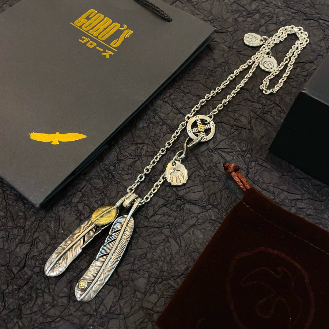 批   【新品上架】Goro’s高桥吾郎羽毛吊坠，高桥经典项链，顶级版本，认准独家拍摄，主攻高端市场 ，