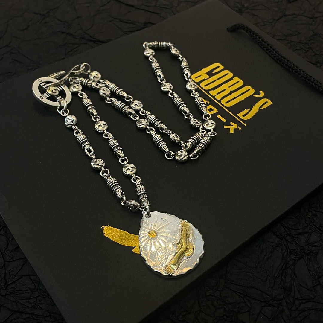    【新品上架】Goro’s高桥吾郎金鹰银饼吊坠，高桥经典字母项链，顶级版本，认准独家拍摄，主攻高端市