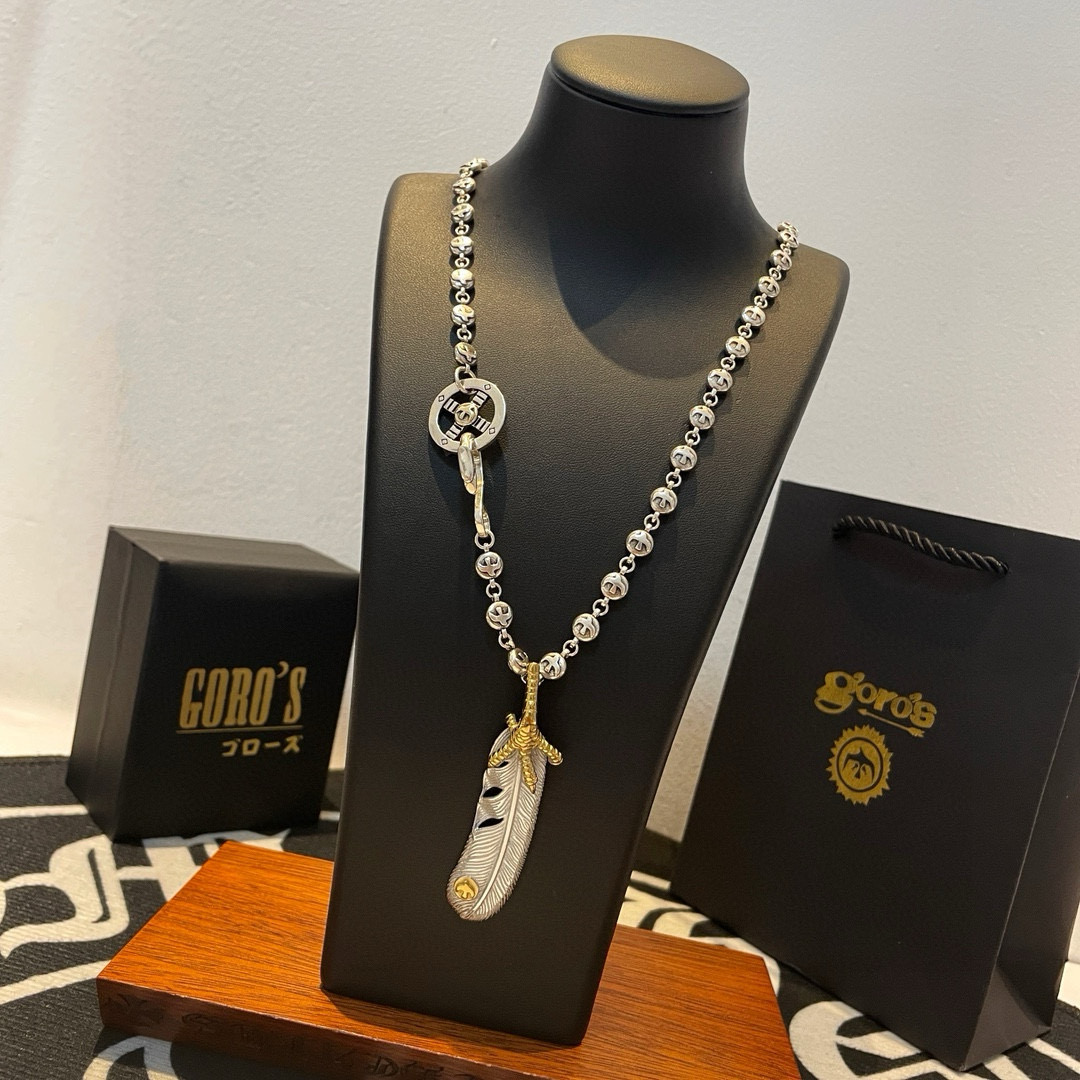   【新品上架】Goro’s高桥吾郎复古点金羽毛吊坠 高桥经典飞鸟项链  顶级版本 认准独家拍摄 主攻高