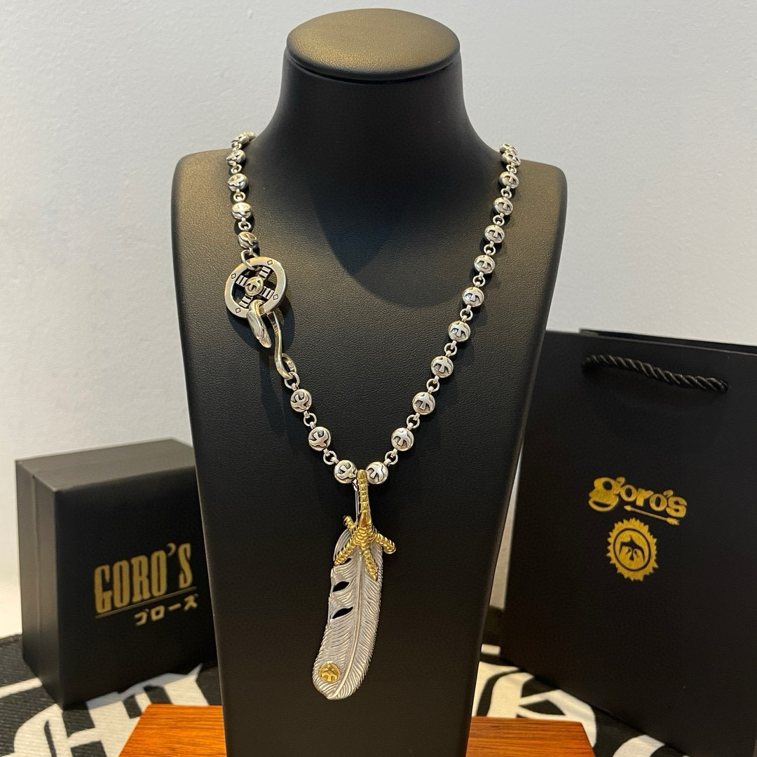   【新品上架】Goro’s高桥吾郎复古点金羽毛吊坠 高桥经典飞鸟项链  顶级版本 认准独家拍摄 主攻高