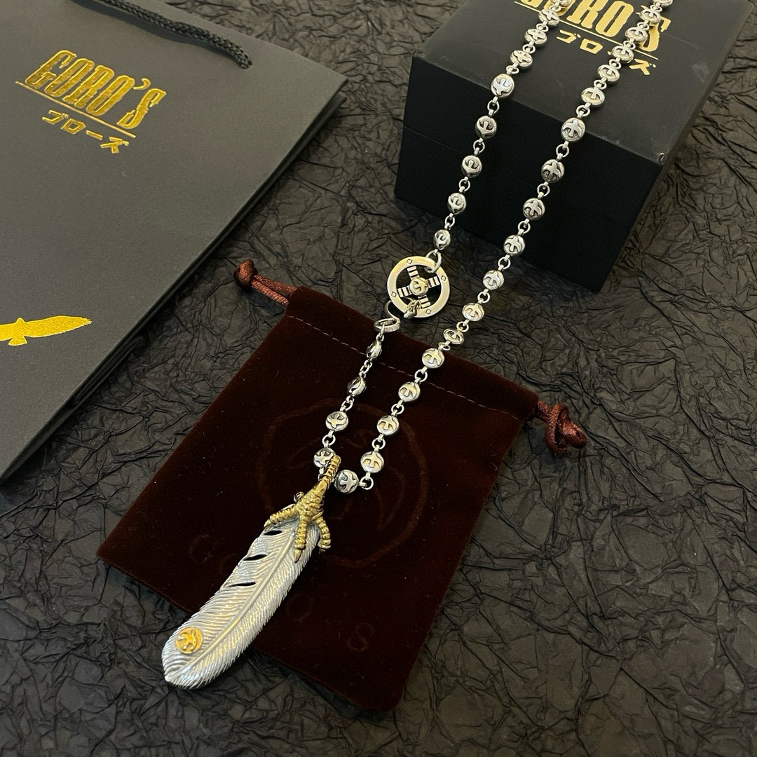   【新品上架】Goro’s高桥吾郎复古点金羽毛吊坠 高桥经典飞鸟项链  顶级版本 认准独家拍摄 主攻高