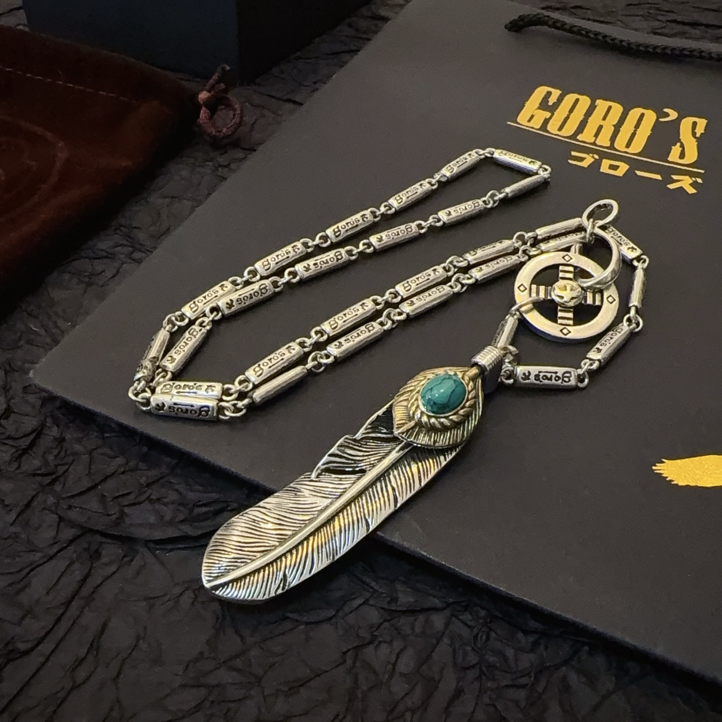   【新品上架】Goro’s高桥吾郎复古松石羽毛吊坠 高桥经典竹节项链  顶级版本 认准独家拍摄 主攻高